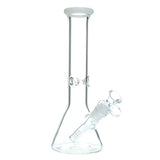 10" 38mm Glass Beaker with Diffused Down Stem - Ghost