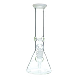 10" 38mm Glass Beaker with Diffused Down Stem - Ghost