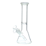 10" 38mm Glass Beaker with Diffused Down Stem - Ghost