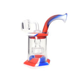 5" Silicone Showerhead Perc Dab Rig Bubbler - Red