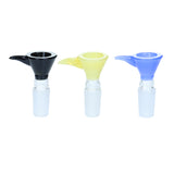 Color Funnel Bowl with Handle - 14mm Male - Assorted Colors
