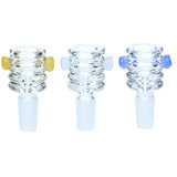 Clear Wave Bowl w/ Color - 14mm Male - Assorted Colors
