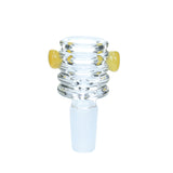 Clear Wave Bowl w/ Color - 14mm Male - Yellow