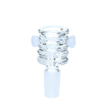 Clear Wave Bowl w/ Color - 14mm Male - White