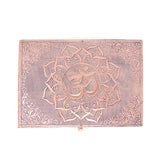 Carved Metal over Wood Keepsake Box with Latch - OM Symbol