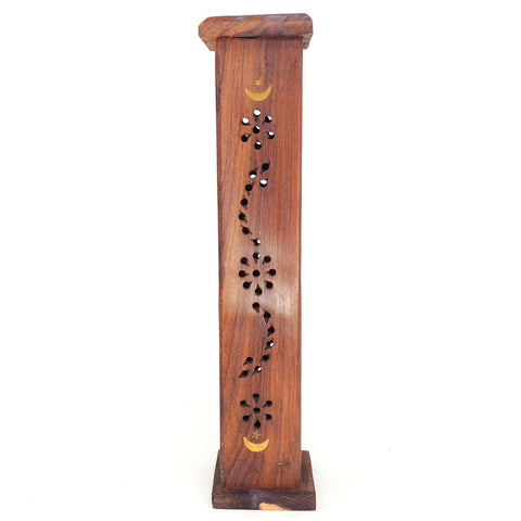 Coffin Incense Tower Burner - Moon and Stars