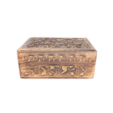 Carved Wooden Keepsake Box - Floral Ornate