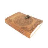 Leather Journal w/ Latch Closure - Flower of Life