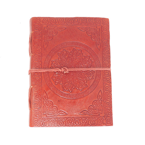 Leather Journal w/ Cord Closure - Celtic Knot Mandala
