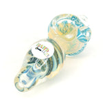 Hand Eeze 4" Rasta Dichro Spiral Glass Pipe - Blue