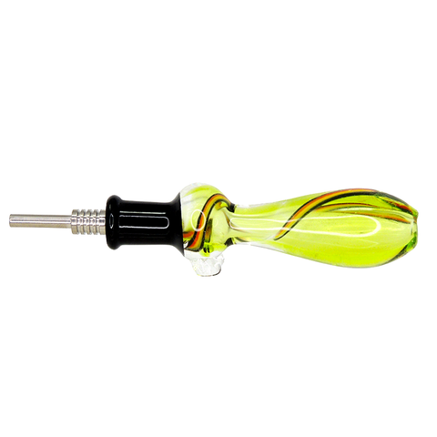 #2425 10mm Fumed Rasta Glass Nectar Straw
