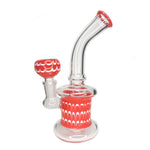 6" Bent Neck Artwork Water Pipe - Red