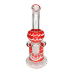 6" Bent Neck Artwork Water Pipe - Red