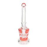 8" Bent Neck Artwork Water Pipe - Red