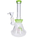 8" Hourglass Water Pipe with Colored Inset Percolator - Green
