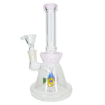 8" Hourglass Water Pipe with Colored Inset Percolator - Pink