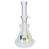 8" Hourglass Water Pipe with Colored Inset Percolator - Pink