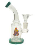 6" Worked Perc Glass Water Pipe