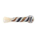 Hand Eeze 3.5" Silver Fumed w/ Dichro and Rasta Stripe Chillum - Color Changing!