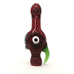 3.5" Hand Eeze Chillum - Red Monster, glass hand pipe