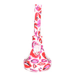 10" Printed Silicone Water Pipe with Glass Sides - Kiss