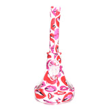 10" Printed Silicone Water Pipe with Glass Sides - Kiss