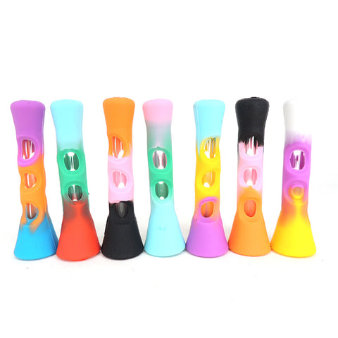 3.5" Silicone/Glass Hybrid Wide Chillum - Assorted Colors