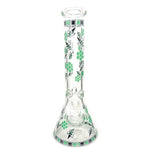 15in Honeybee Beaker Water Pipe - Green