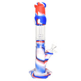 12" Silicone Water Pipe with Glass Perc Straight Tube - Red