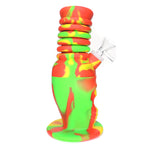 7.5" Expanding Neck Silicone Skull Water Pipe - Rasta