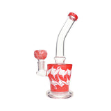 8" Artwork Bent Neck Water Pipe - Red