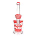 8" Artwork Bent Neck Water Pipe - Red