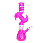 12" Singe Perc Double Zig Zag Painted Water Pipe - Pink