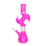 12" Singe Perc Double Zig Zag Painted Water Pipe - Pink