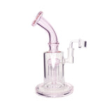 10" Water Pipe with 6 Arm Bent Mouthpiece - Pink
