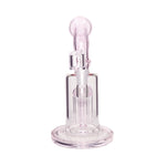 10" Water Pipe with 6 Arm Bent Mouthpiece - Pink