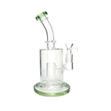 9" Wide Body Bent Mouthpiece Water Pipe with Slitted Dome Perc - Green