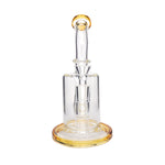 9" Wide Body Bent Mouthpiece Water Pipe with Slitted Dome Perc - Yellow