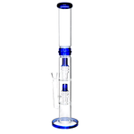 18" Double Plug Perc Water Pipe