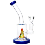 6" Clear with Color Accent Worked Perc Water Pipe