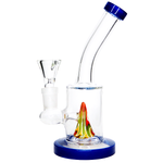 6" Clear with Color Accent Worked Perc Water Pipe
