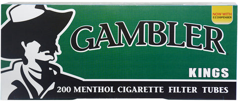 Gambler Menthol Cigarette Tubes - 100mm or King Size