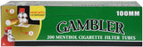 Gambler Menthol Cigarette Tubes - 100mm or King Size