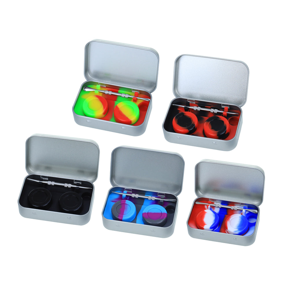 Dab Kit w/ Stainless Tool and Silicone Containers - Multiple Colors! –  Up-N-Smoke