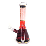 10" Red Beaker with Gold Ring Water Pipe