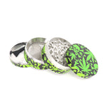 4 Part 50mm Grinder with Wrapped Design Wrapped - Leaves and Skulls