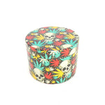 4 Part 50mm Grinder with Wrapped Design Wrapped - Teal Leaves