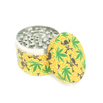 4 Part 50mm Grinder with Wrapped Design Wrapped - Yellow Leaves