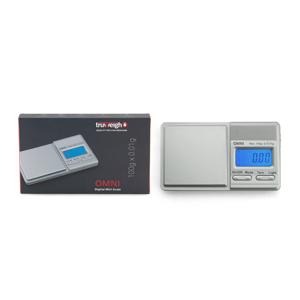 Truweigh Omni Digital Mini Scale - 100g x 0.01g - Silver Pocket Scale