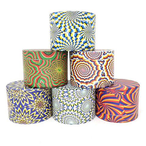 4 Part 50 mm Grinder with All Over Print Hypnosis Design - Assorted Designs!